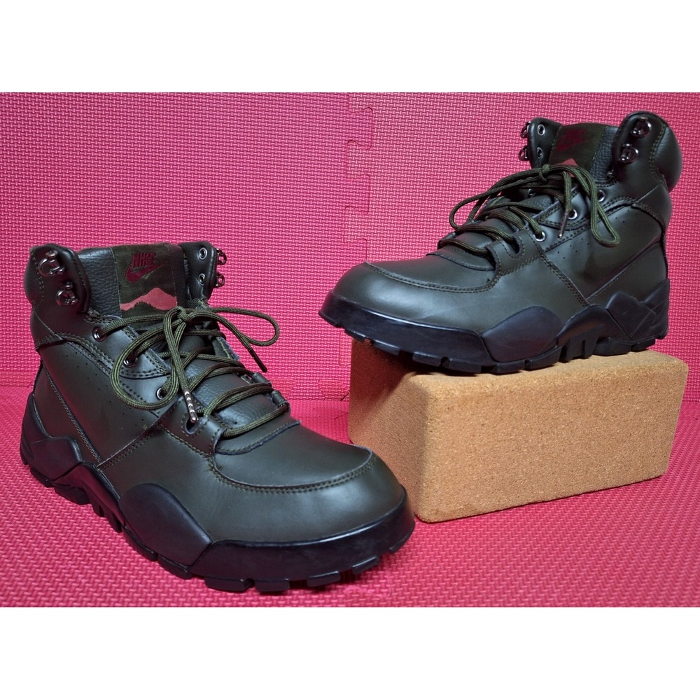 Nike Rhyodomo Sequoia Dark Olive Leather Boots US Size 10 Men's BQ5239-300